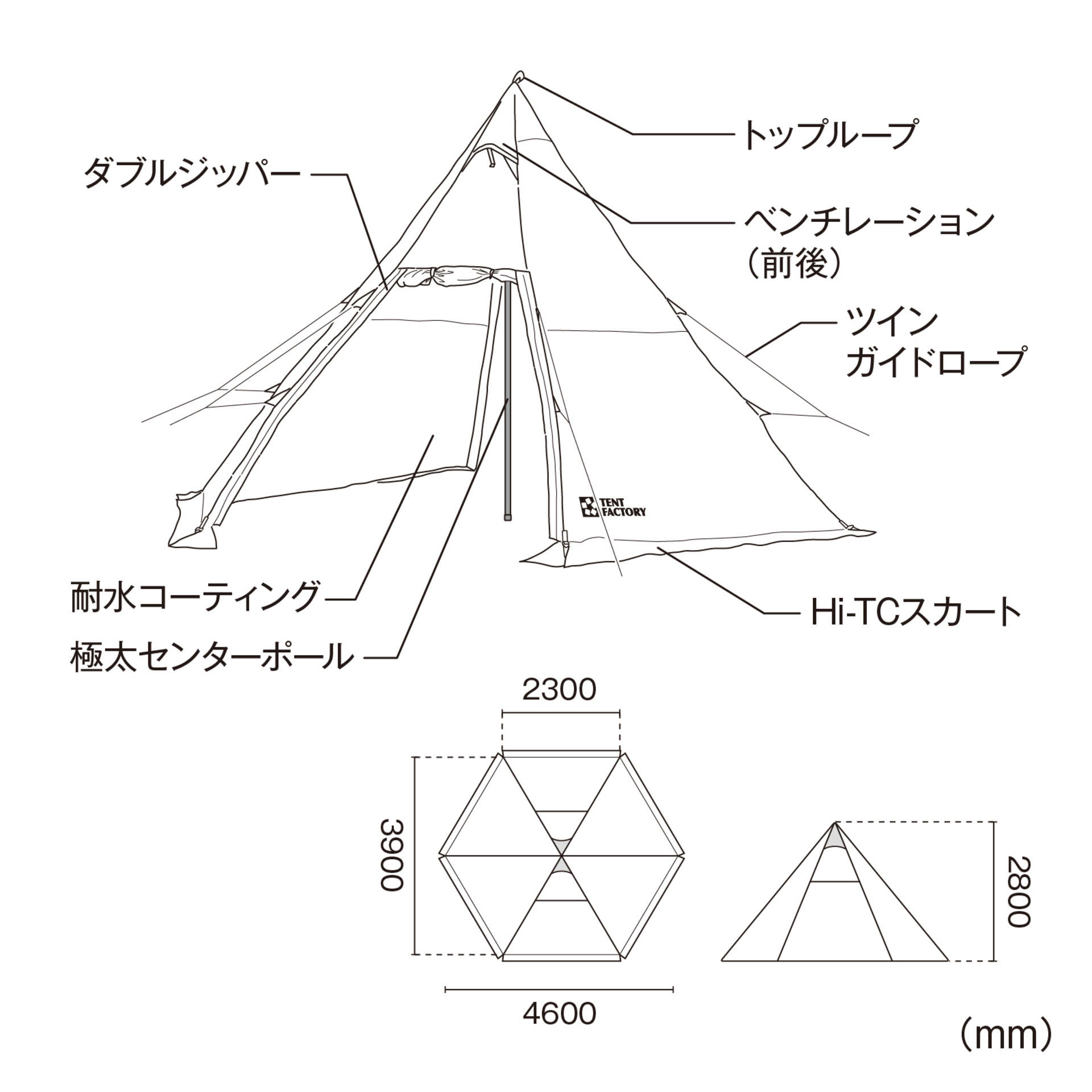 Hi-TCワイドワンポールテントR1＋グランドシートセット